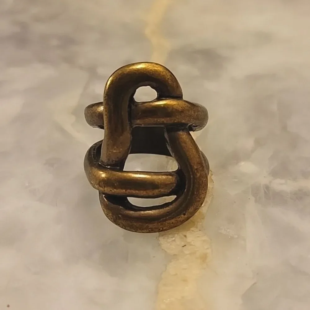 NEW Avant Garde Paris 8 Rope Brass Ring Statement Indie Knot Braided Abstract - Picture 3 of 5